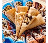 Ice Cream Chocolate Crispy Roll, Dessert, Healthy Nutritious Snack,Yogurt Flavor, Birthday Cake, Leisure Food,Dim Sum, Pastry, Delicious Chinese Snack Gift (2 Flavors,50PCS)