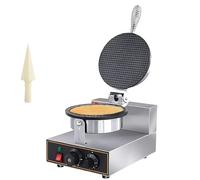 Ice Cream Cone 110V/220V 1200W Intelligent Commercial Maker, Restaurant Non-Stick Round Maker, Stainless Steel Iron Machine,Single-220V