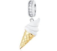 Ice Cream Cone Charms Dangle fit Pandora Tropical Summer Bracelet, 925 Sterling Silver Enamel Ice Cream Pendant Sweet Dessert Food Beads, Gifts for Baby Boy/Girl/Best Friends/Sister