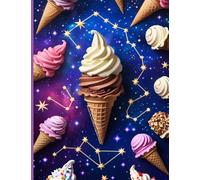 Ice Cream Cone Constellations Composition Notebook: College Ruled Journal with Whimsical Night Sky Ice Cream Cover, 7.44 x 9.69", 110 Pages for School, Journaling, and Writing