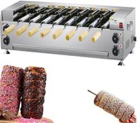 Ice Cream Cone Grill Maker, Hungarian Cake Pop Roller Machine, Commercial Electric Chimney Cake Oven with 8 Pcs Roller~/