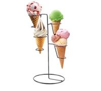 Ice Cream Cone Holder, Black Iron Dispenser Waffle Cones Holder, Metal Baking Cooling Rack To Display , Decorative Food Stand, For Snow Cones, French Fries,Popcorn, Candy