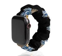 Ice Cream Cone Japanese Hokkaido Wave Elastic Scrunchie Watch Bands Bracelet Strap Compatible with IWatch Series 6 5 4 3 2 1 Golden-style 38mm/40mm