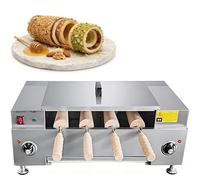Ice Cream Cone Maker, 4-Station Toaster Machine, 3000W Digital Display Chimney Cake Oven for Bakery and Dessert Shops, Perfect for Sweet Treats
