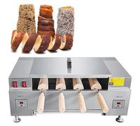 Ice Cream Cone Maker, 4-Station Toaster Machine, 3000W Digital Display Chimney Cake Oven for Bakery and Dessert Shops, Perfect for Sweet Treats