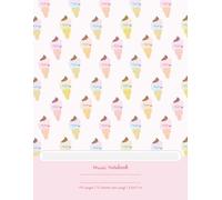 Ice Cream Cone Music Notebook | 8.5 x 11 in | 12 Staves per Page | 110 Pages: Blank Sheet Music for Students and Musicians
