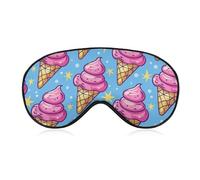 Ice Cream Cone Pattern Eye Mask for Women & Men, Breathable & Adjustable Eye Cover, Ultra Soft Sleep Mask, Lightweight Travel Blindfold for Airplane, Nap, Night Sleeping