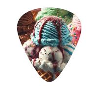 Ice-Cream-Cones 12 Pack Guitar Picks With 3 Thicknesses And Storage Box, Abs Plectrums For Electric Bass Guitar Players