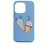 Ice Cream Cones, Cute Kawaii Style Faces Case for iPhone 13 Pro