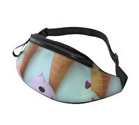 Ice Cream Cones Fanny Pack for Men Women Fashion Running Waist Packs Waterproof Crossbody Bags Everywhere Belt Bag with Adjustable Strap Sports Hip Pack for Travel Wallet