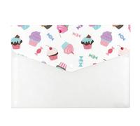 Ice Cream Cones Plastic Wallets, Expanding File Folders, Plastic Wallet Folder, College Essentials Document Wallets A4, Document File A4 with Snap Button, Bag for School Office Home Travel