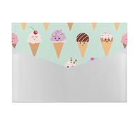 Ice Cream Cones Portable File Organizer with Multiple Pockets, Accordion Expanding Folder for Desk Supplies