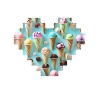 Ice Cream Cones Print Building Brick Puzzles, Family Keepsake Romantic Home Decor Anniversary Birthday Gifts