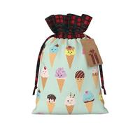 Ice Cream Cones Print Christmas Wrapping Bags Xmas Drawstring With Gift Bags Christmas Presents & Party