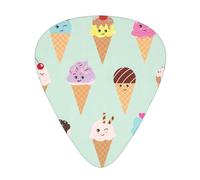 Ice Cream Cones Print Guitar Pick for Men Women Triangle Instrument Accessories Plectrums(12pcs One sided)