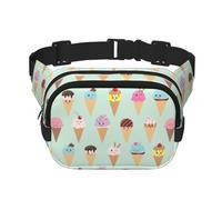 Ice Cream Cones Print Men Women Square Double Layer Waist Bag Outdoor Hiking Running Everyday Wear