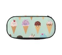 Ice Cream Cones Print Pencil Pouch for Kids Fun Pencil Case Pouch for Girls Large Pen Case with Zipper, Portable Pencil Bag Holder for School Sudent Teacher Stationery