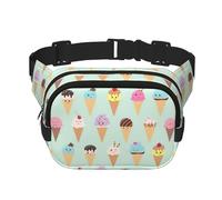 Ice Cream Cones Print Stylish and Practical Waist Bag,Adjustable,Perfect for Travel,and Outdoor Activities