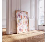 Ice Cream Cones Print Wall Posters Art A5 A4 A3 A2 A1 Maxi Home Decor Unframed Nostalgic Trendy Artwork - 9106 (A2-420 x 594 mm)