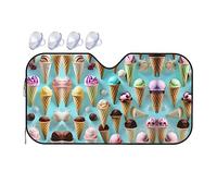 Ice Cream Cones Print Windshield Sun Shade, Car Sun Shade for Front Window,Funny Car Sunshades Sun Visor Protector
