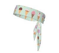 Ice Cream Cones Sports Head Tie Beach Summer Tropical Tie Sweatband Headband Men Women Elastic Moisture for Running