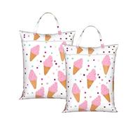 Ice Cream Cones Travel Laundry Bag with All-Over Print,Water-Resistant Twill Fabric,Smooth Zipper, Top Carry Handle,Hanging Loop,Large 58x46cm