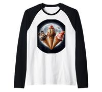 Ice Cream Cones Under The Terrestrial Moon for Taco Lovers Raglan Baseball Tee