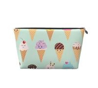 Ice Cream Cones Vagilo Leather Toiletry Bag - Stylish & Durable Toiletry Kit for Travelers, Cosmetic Organizer, Makeup Bag, Carry-On, Portable Organizer, Zippered Pouch