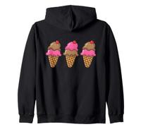 Ice Cream Cones Waffle Cone Sundae Chocolate Zip Hoodie
