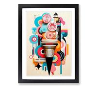 Ice Cream Constructivism Framed Print | A2 Black Framed Wall Art | Ready to Hang | Modern Landscape Picture | Living Room Bedroom Lounge Office