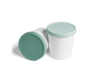 Ice Cream Containers 1L, Set of 2, Ice Cream Tubs with Lids, Food-Grade BPA-Free, Plastic Storage Containers for Ice