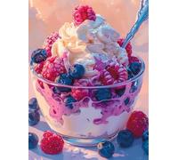 Ice Cream Diamond Art Kits Adults, Dessert Diamond Painting for Beginners, 5D DIY Full Drill Cross Stitch Embroidery Crystal Art Kits, Crafts for Adults Painting for Home Wall Decor 28x38 inch W-9845
