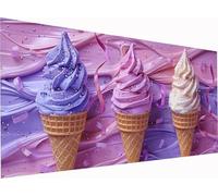 Ice Cream Diamond Art Kits Adults, Large 120x40 Inch 5D Diamond Painting for Beginners Dessert, DIY Full Drill Cross Stitch Embroidery Crystal Art, Crafts and Painting for Home Wall Decor Gifts 6-6248