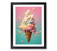 Ice Cream Digital Framed Print | A2 Black Framed Wall Art | Ready to Hang | Modern Landscape Picture | Living Room Bedroom Lounge Office