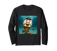 Ice Cream Diving Underwater Ocean Diver Swimming Summer Long Sleeve T-Shirt