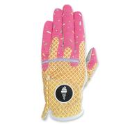 Ice Cream Dream Funny Golf Glove - Waffle Cone Design Pro Grip with Japanese Synthetic Leather & Cabretta Palm Patches for Extra Grip (Small, Fits on Right Hand)