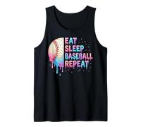 Ice Cream Drip Boys Player Eat Sleep Baseball Repeat Tank Top