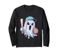 Ice Cream Drip Ghost Graphic Spooky Baseball for Boys Man Long Sleeve T-Shirt
