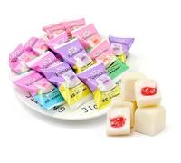 Ice cream fudge, fruit sandwich soft candy, white peach grape flavor cotton candy, gummy candy, cakes, delicious Dim sum, sweets, dessert, healthy leisure snacks, candy gift pack (4 Flavor Mix,500g)