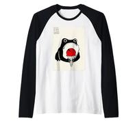 Ice Cream Grumpy Frog Funny Kawaii Japanese Raglan Baseball Tee