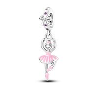 Ice Cream Hamsa Lucky Sun Butterfly Ballerina Cat Charm Bead Pendant 925 Sterling Silver Compatible With Pandora Charm Moments Bracelet (Ballerina Mum Mom Ballet Dancer Mother Daughter Sister)
