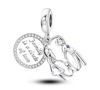 Ice Cream Hamsa Lucky Sun Butterfly Ballerina Cat Charm Bead Pendant 925 Sterling Silver Compatible With Pandora Charm Moments Bracelet (Family Is A Circle Of Love Heart Mother Daughter Son)