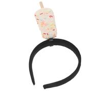 Ice Cream Headband for Teens, Soft Rubber Novelty Party Accessory | White Pastel Cute Style, One Size Fits, Quick Dress up Classroom Parties and Tiki Events