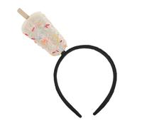 Ice Cream Headband Novelty Soft Rubber Party Hair Accessory | White Pastel Look, One Size Fit, Stays in Place for Costume Outfits and Photo Props