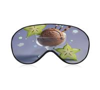 Ice Cream Holy Day Sleep Mask Light Block-Out Eye Mask for Side Sleeper Pressure-Free Soft Night Blindfold with Adjustable Strap Breathable Sleep Eye Cover for Travel