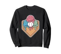 Ice Cream Home Plate Baseball Waffle Cone Sweatshirt