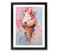 Ice Cream Impressionism No.2 Framed Print | A2 Black Framed Wall Art | Ready to Hang | Impressionist Landscape Picture | Living Room Bedroom Lounge Office