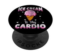 Ice Cream Is My Cardio Witty Sweet Quote PopSockets Adhesive PopGrip