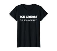 Ice Cream is The Answer Value Graphic T-Shirt, Women, Black, S