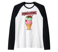 Ice Cream Juicy Flavor Summer Cold Emotional Colorful Gift Raglan Baseball Tee